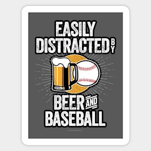 Easily Distracted by Beer and Baseball Sticker